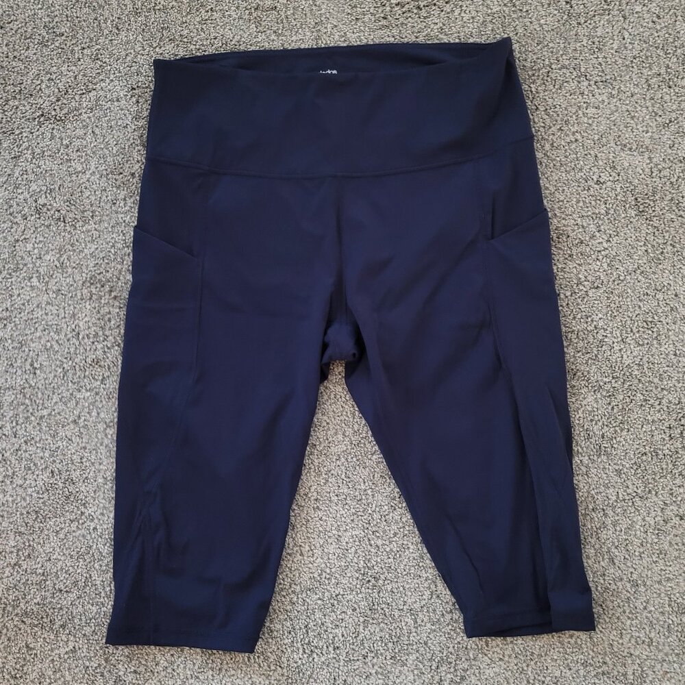 Women's Ododos Size 2XL Navy Blue Crop Fit Athletic Leggings